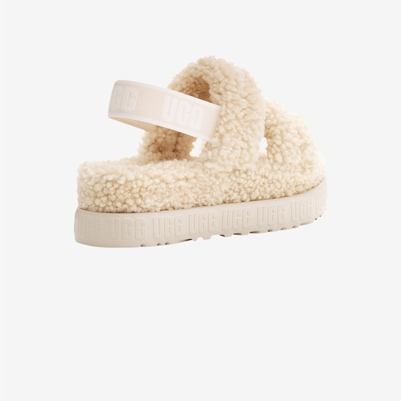Ugg Women Beige Oh Fluffita Sheepskin Slingback Slipper Sandal Shoe Sz Us 10 - Picture 2 of 6